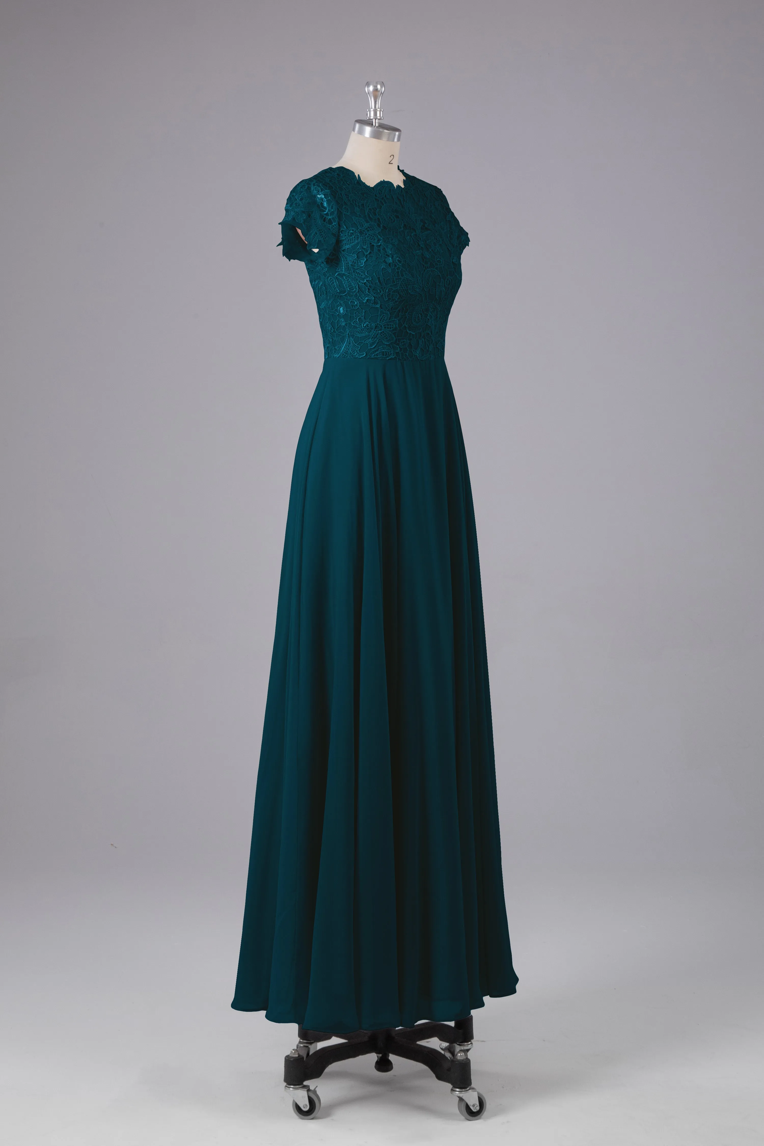 Beautiful A-Line Cap Sleeves Long Bridesmaid Dresses With Pockets