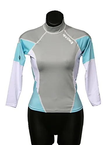 New Women's Anti-UV Long Sleeve Rash Guard (Blue Size 6) for Scuba Diving, Snorkeling, Swimming & Surfing